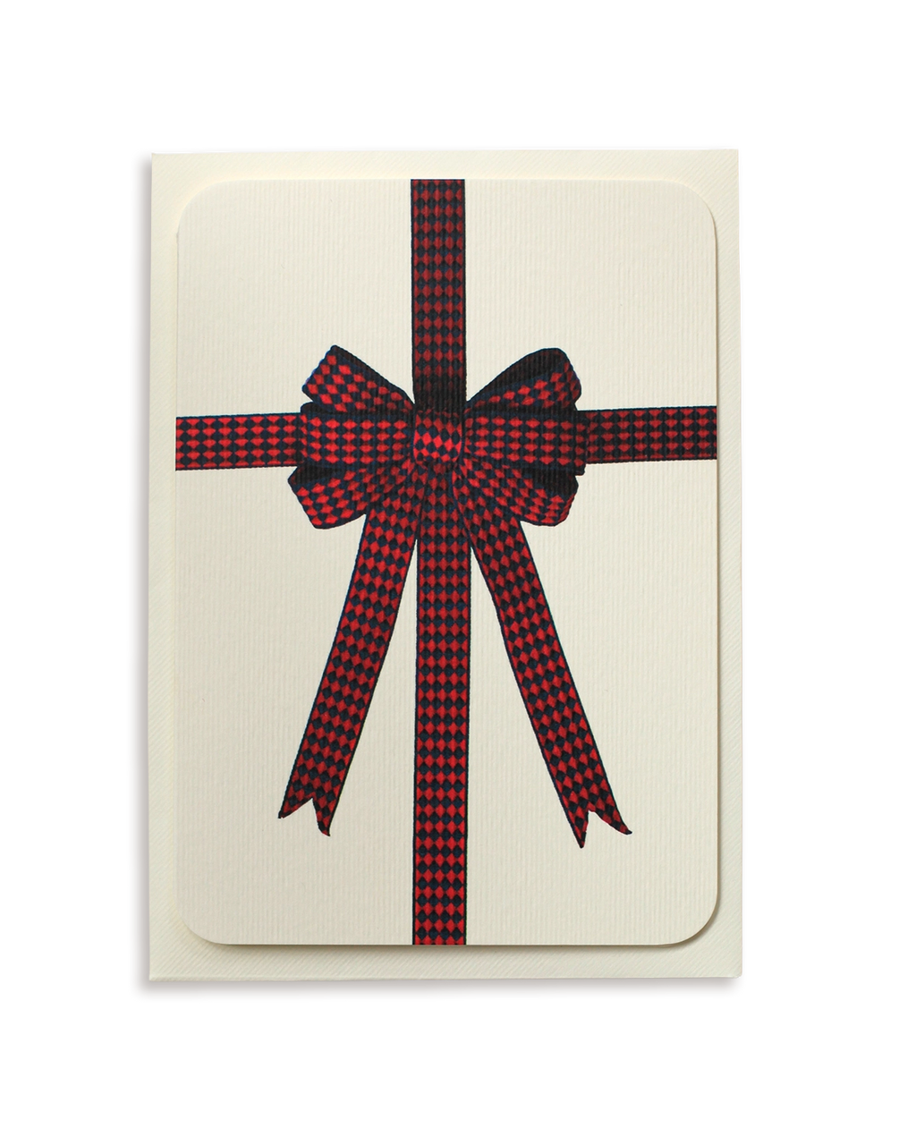 Red & Blue Diamond Bow Greeting Card