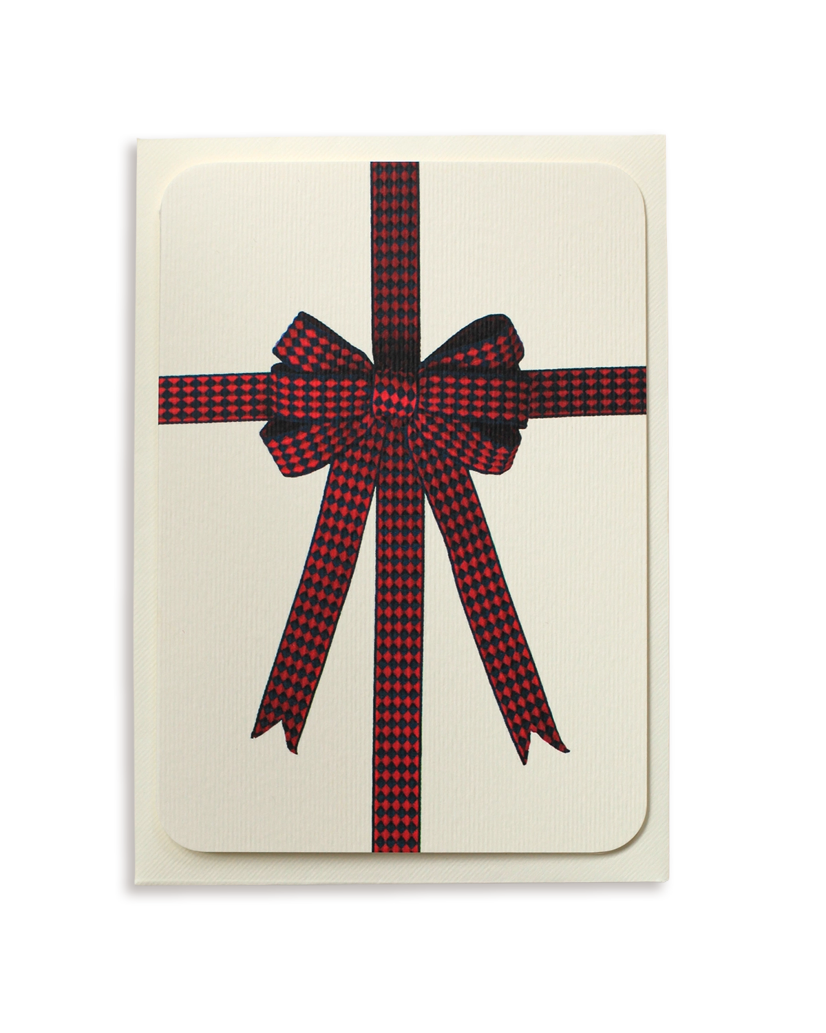 Red & Blue Diamond Bow Greeting Card