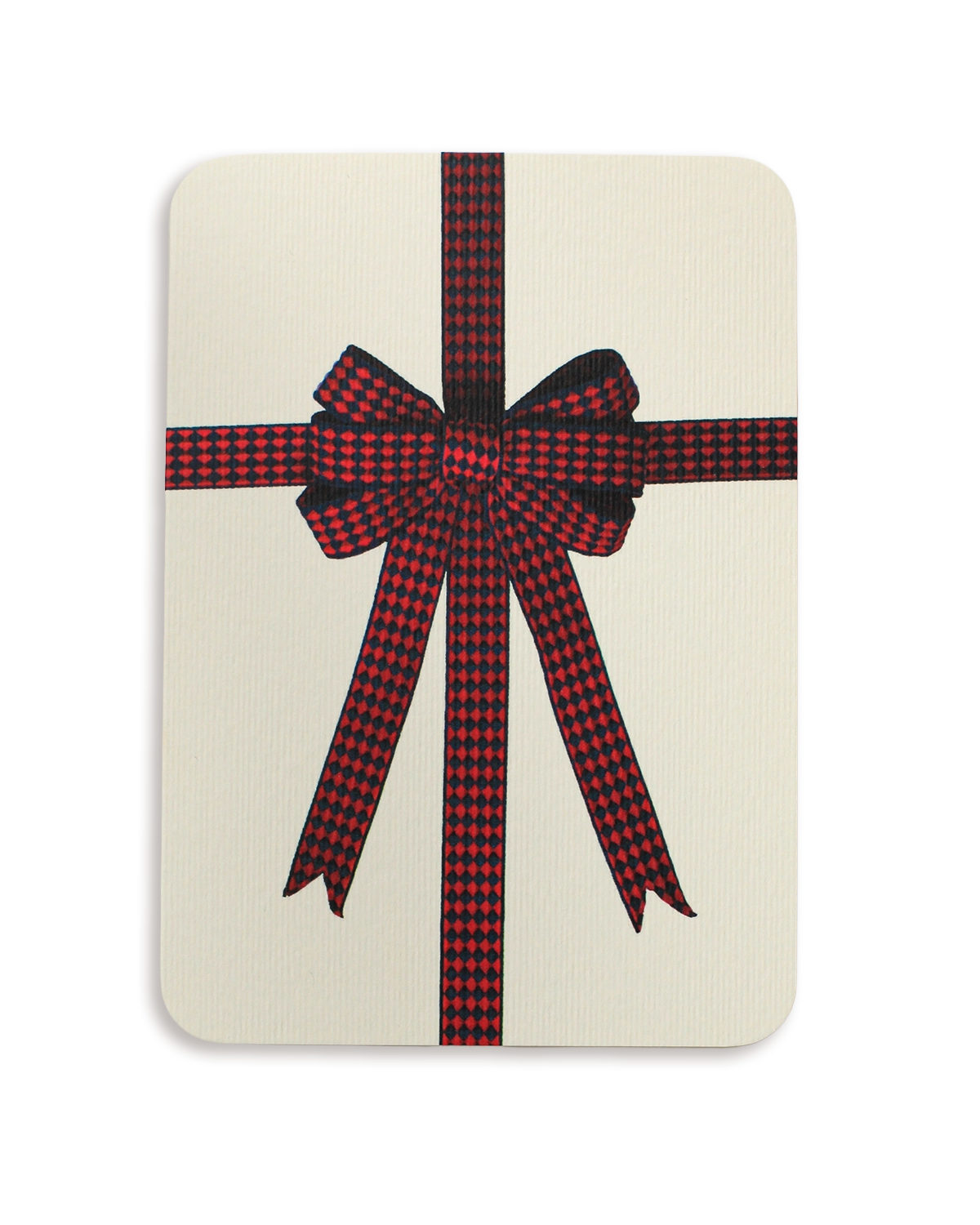 Red & Blue Diamond Bow Greeting Card