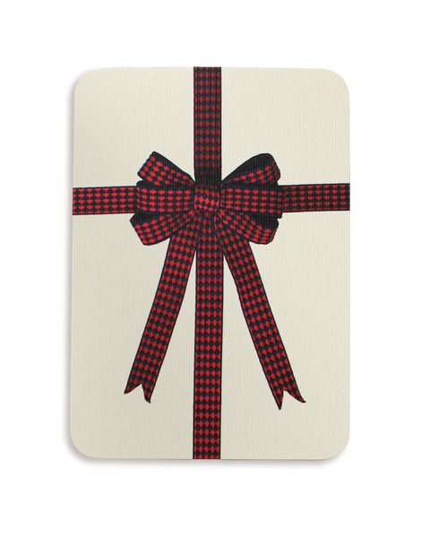 Red & Blue Diamond Bow Greeting Card