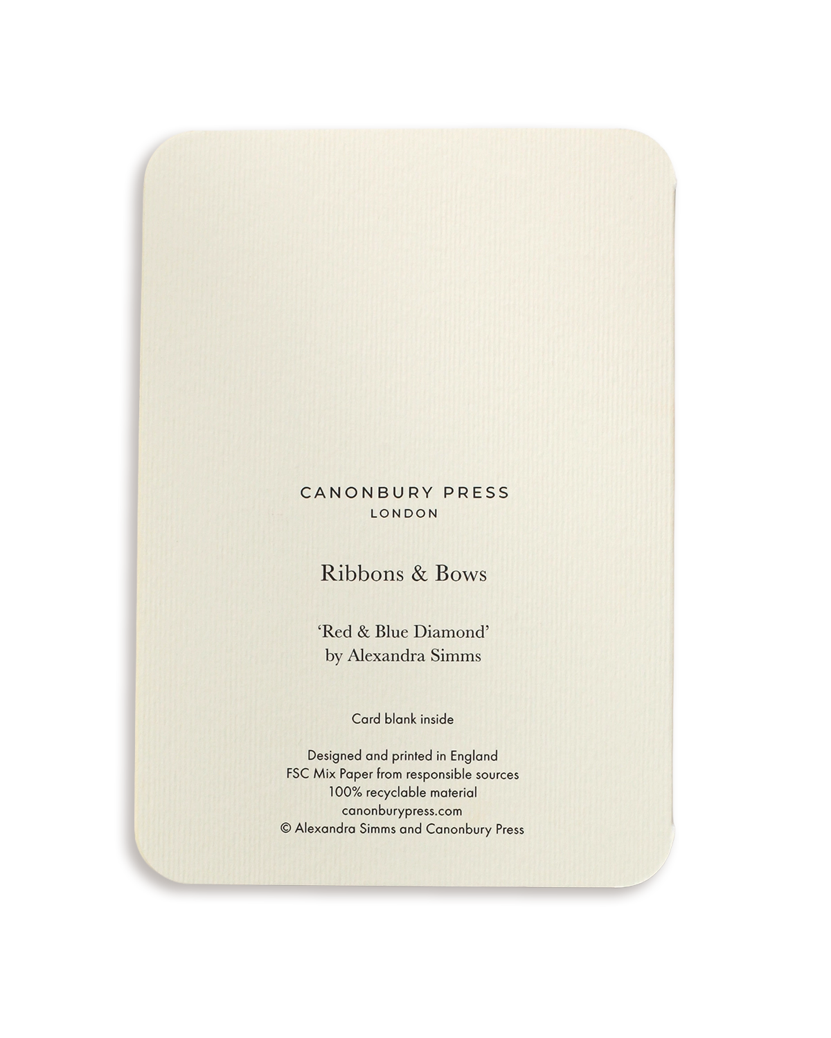 Red & Blue Diamond Bow Greeting Card