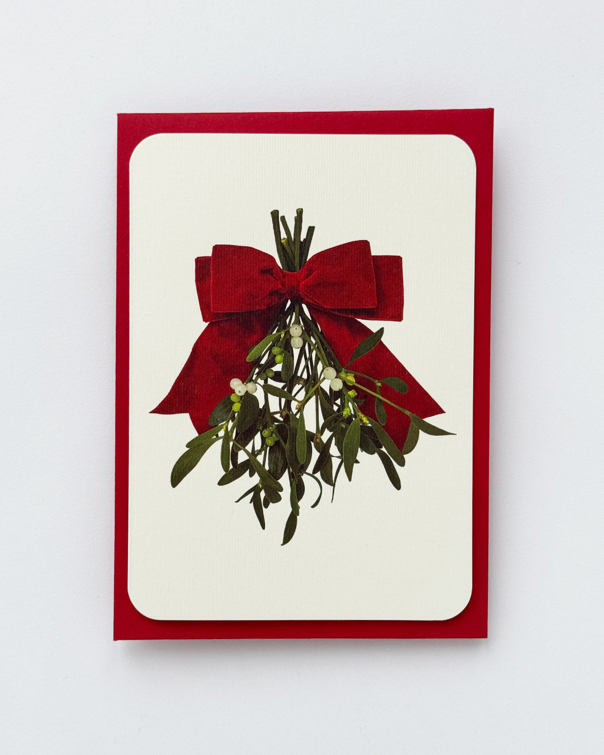 Mistletoe and Ribbon Greeting Card