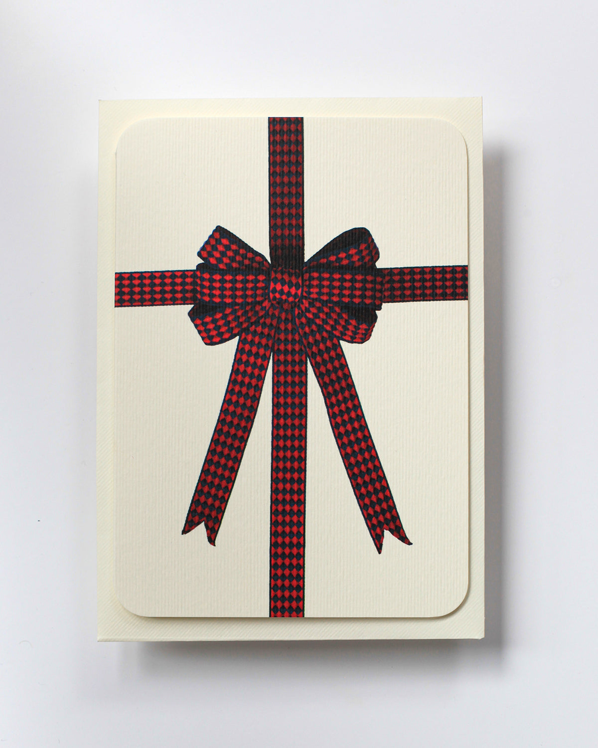 Red & Blue Diamond Bow Greeting Card
