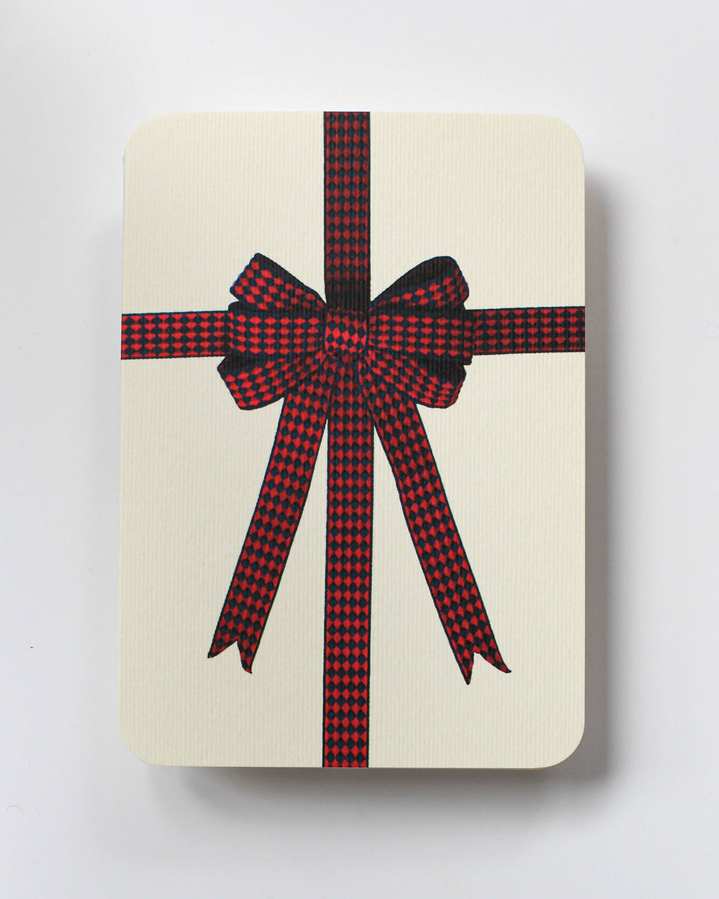 Red & Blue Diamond Bow Greeting Card