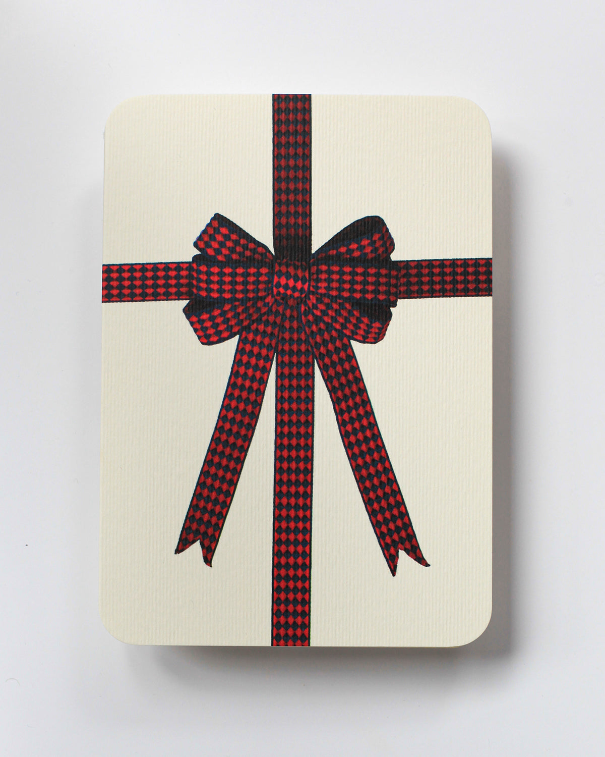 Red & Blue Diamond Bow Greeting Card