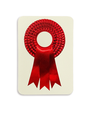 Regal Red Rosette Greeting Card