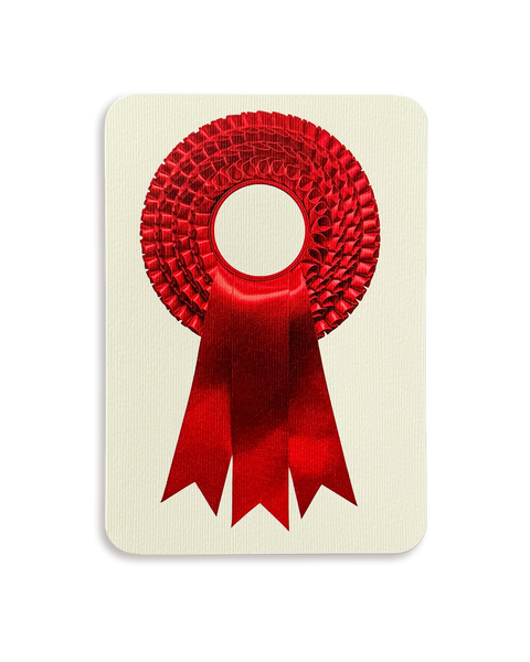 Regal Red Rosette Greeting Card