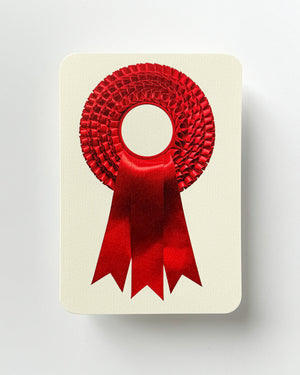 Regal Red Rosette Greeting Card