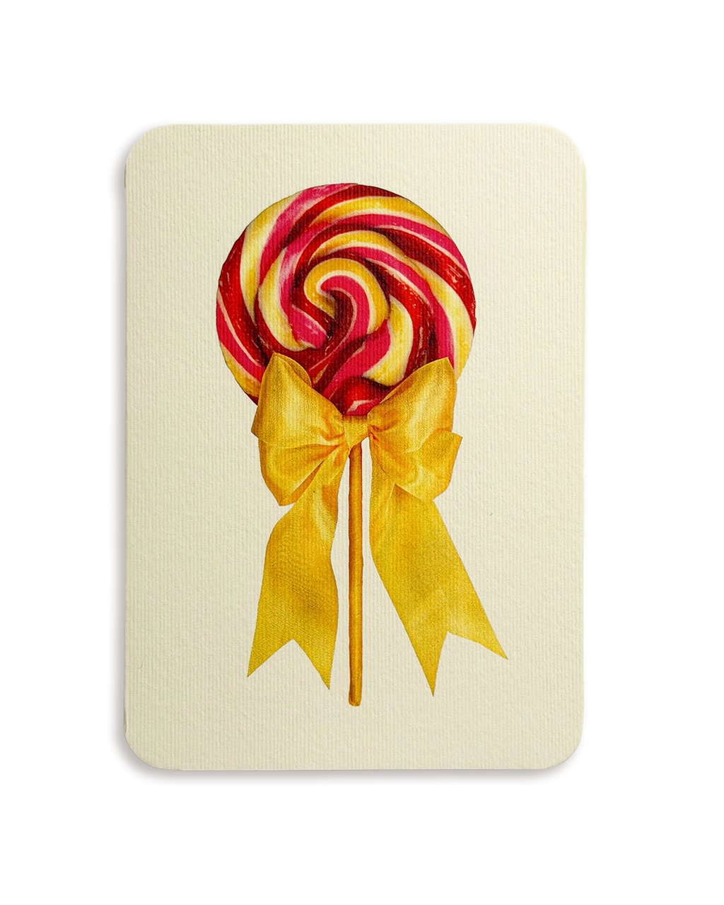 Rhubarb Custard Ribboned Lollies Greeting Card