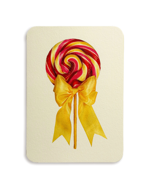 Rhubarb Custard Ribboned Lollies Greeting Card