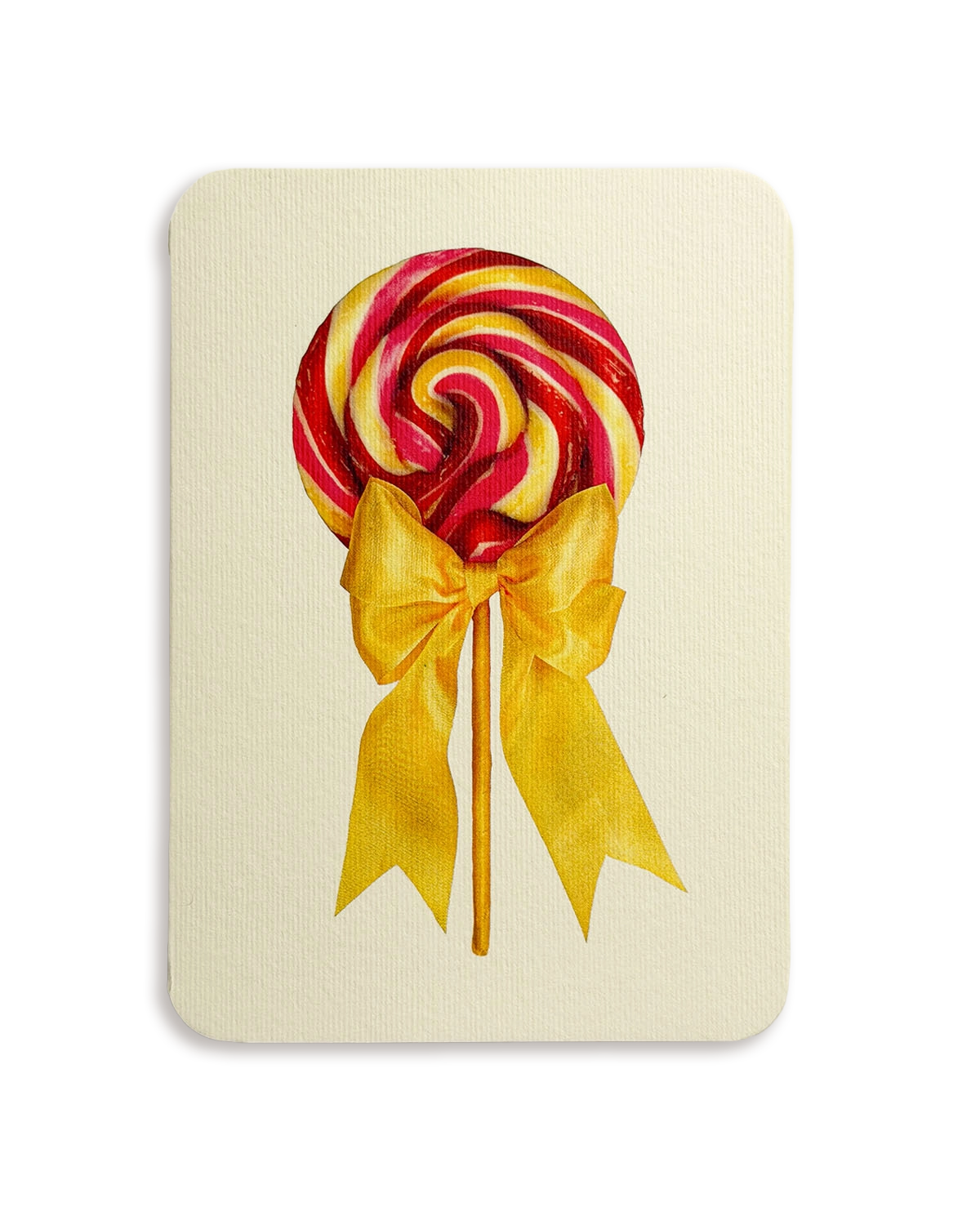 Rhubarb Custard Ribboned Lollies Greeting Card