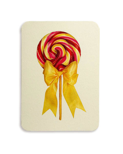 Rhubarb Custard Ribboned Lollies Greeting Card