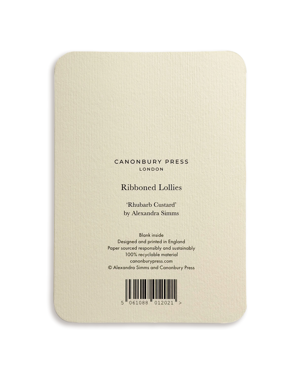 Rhubarb Custard Ribboned Lollies Greeting Card