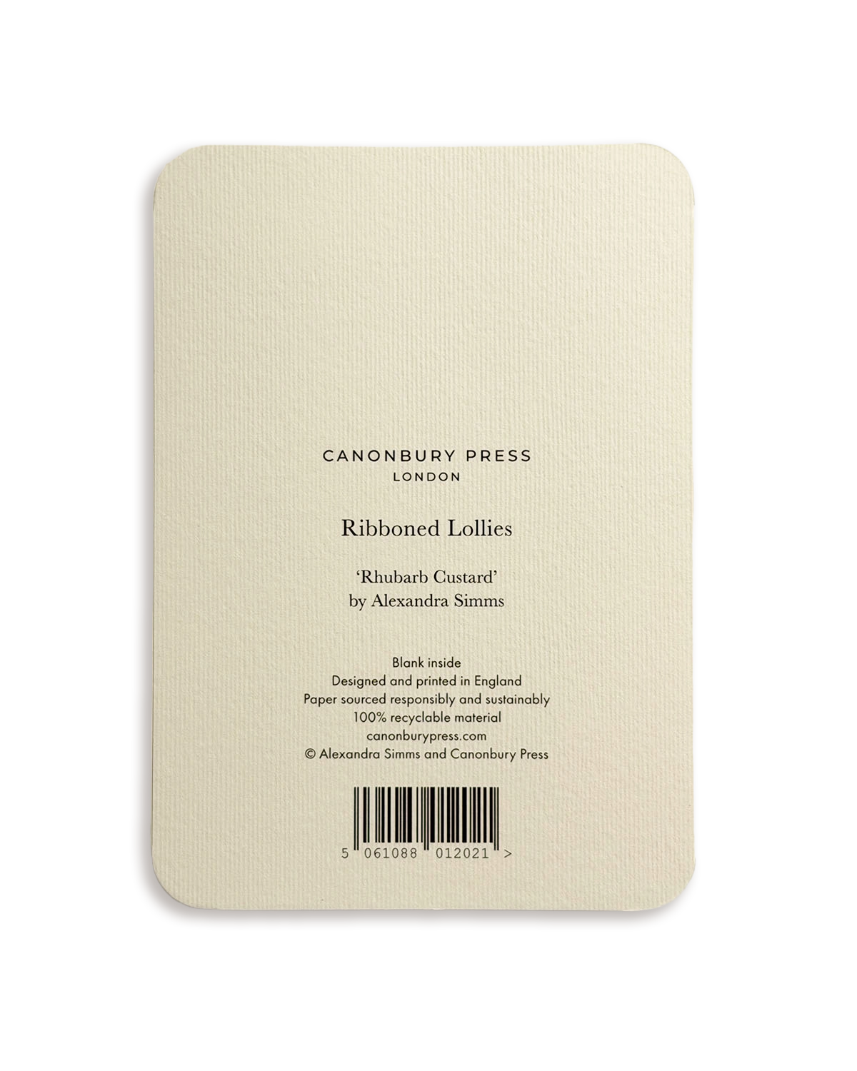 Rhubarb Custard Ribboned Lollies Greeting Card