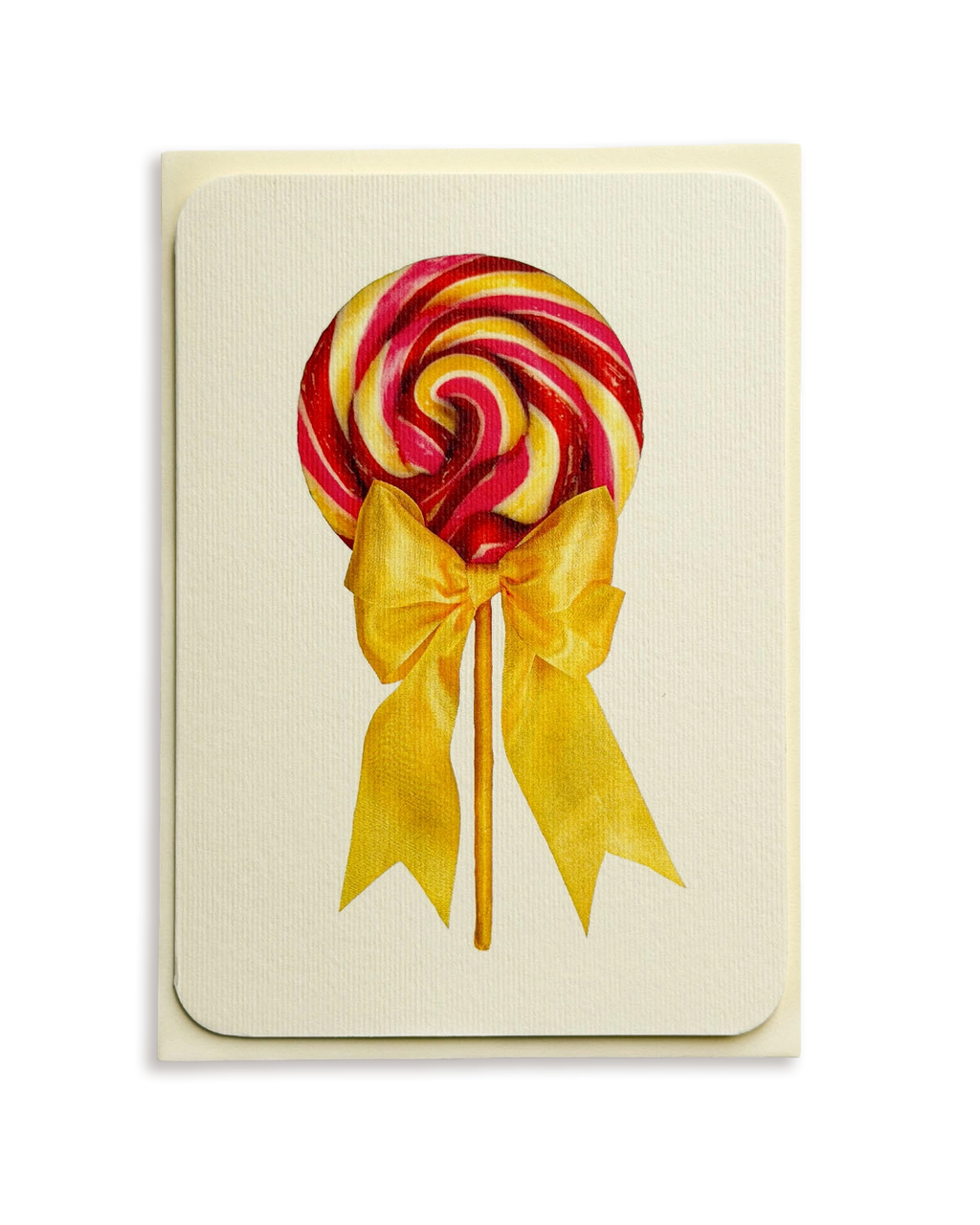Rhubarb Custard Ribboned Lollies Greeting Card