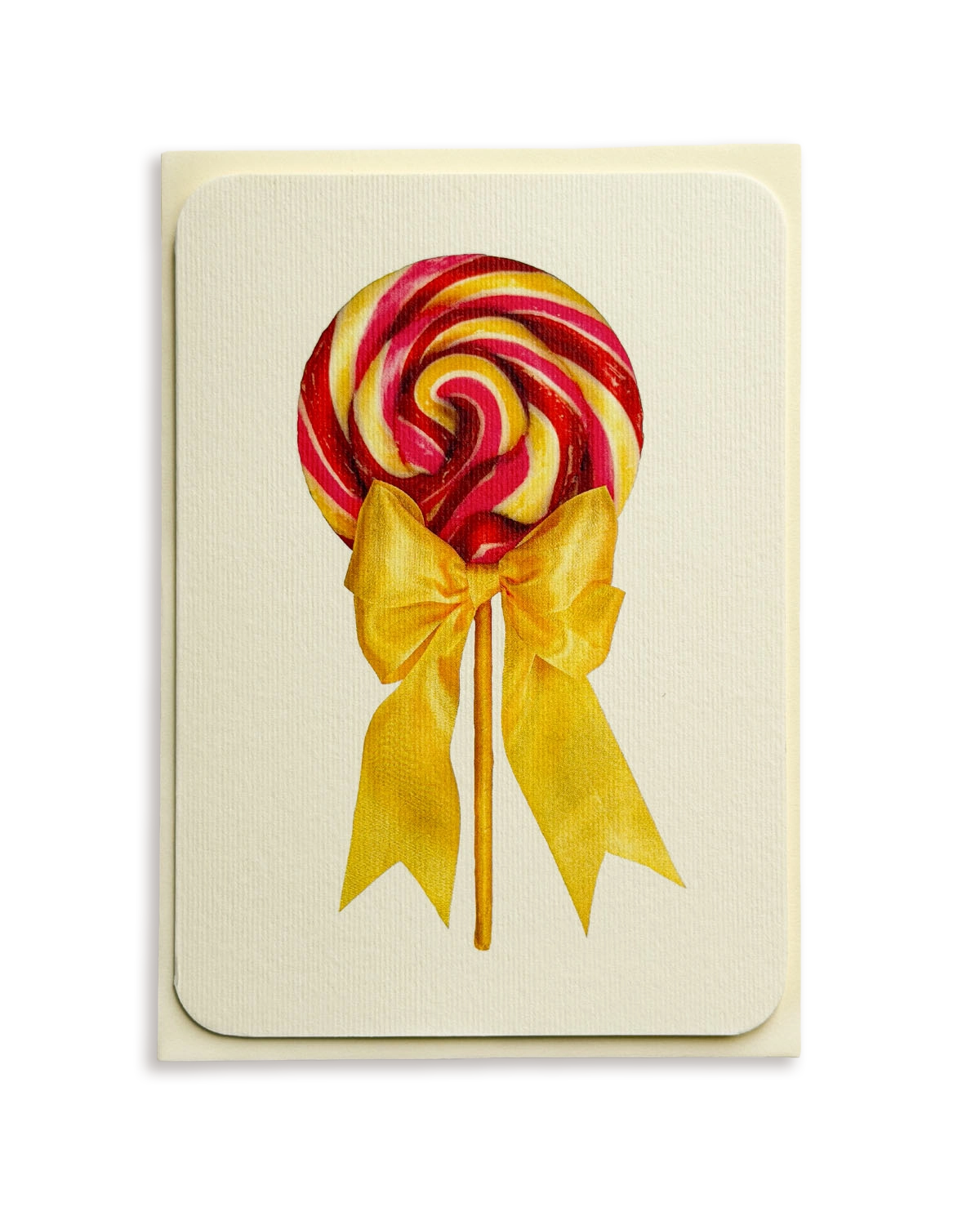 Rhubarb Custard Ribboned Lollies Greeting Card