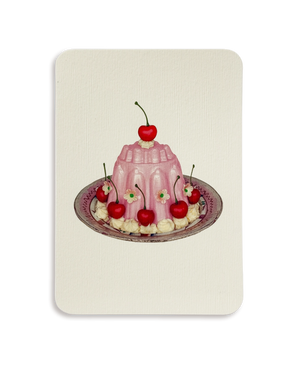 Rose Petal Cream Blancmange Greeting Card