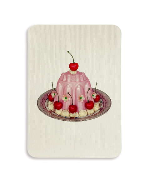 Rose Petal Cream Blancmange Greeting Card