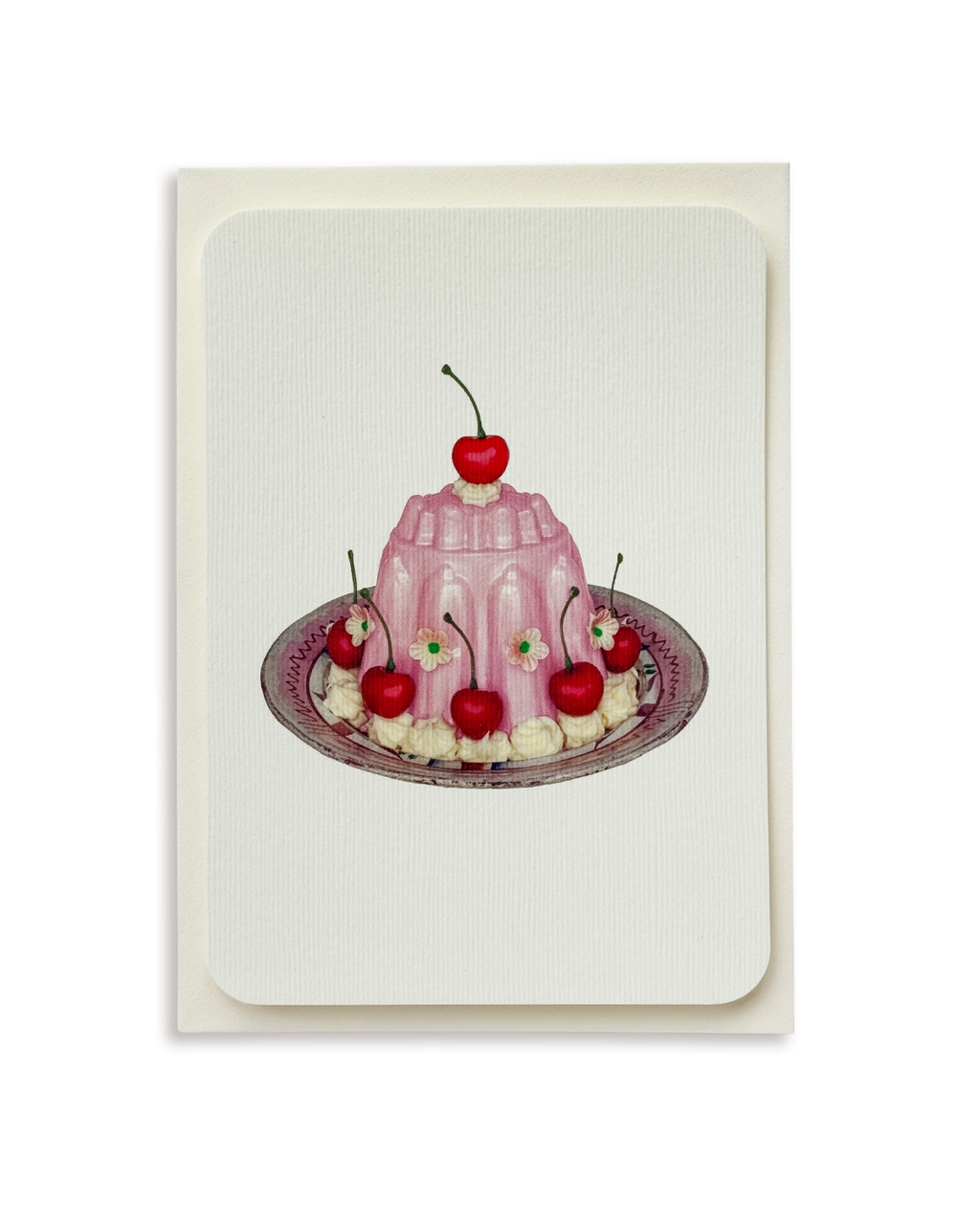 Rose Petal Cream Blancmange Greeting Card