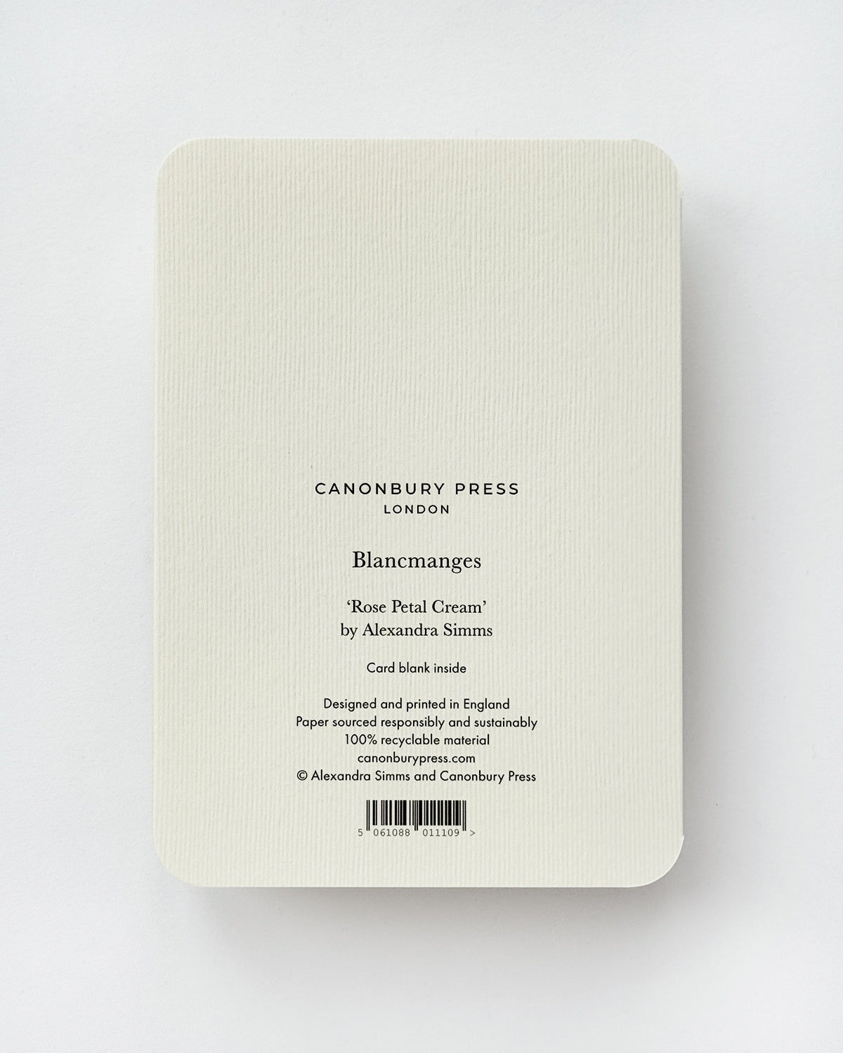 Rose Petal Cream Blancmange Greeting Card