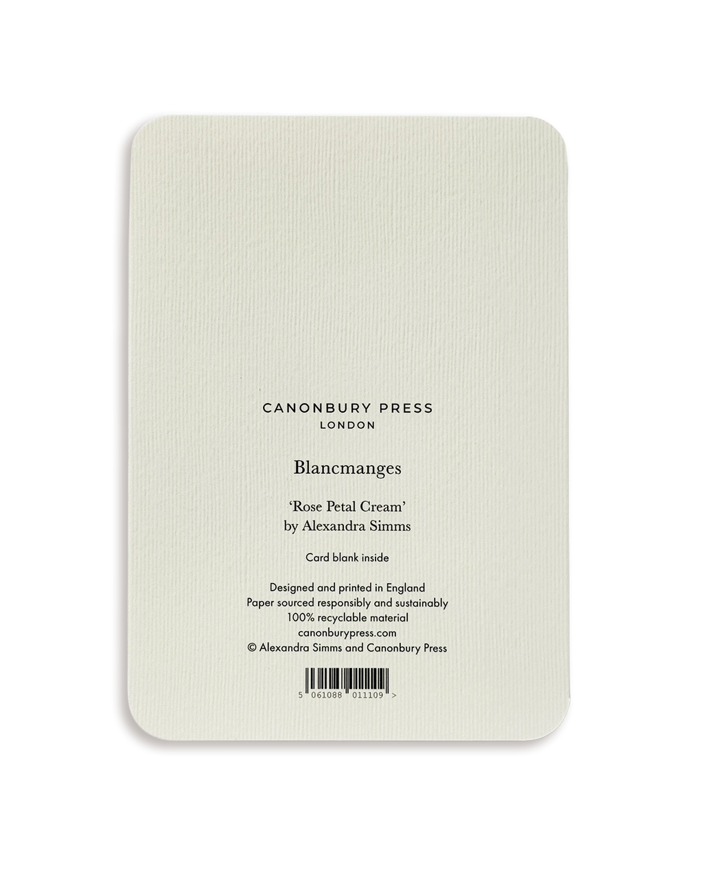 Rose Petal Cream Blancmange Greeting Card