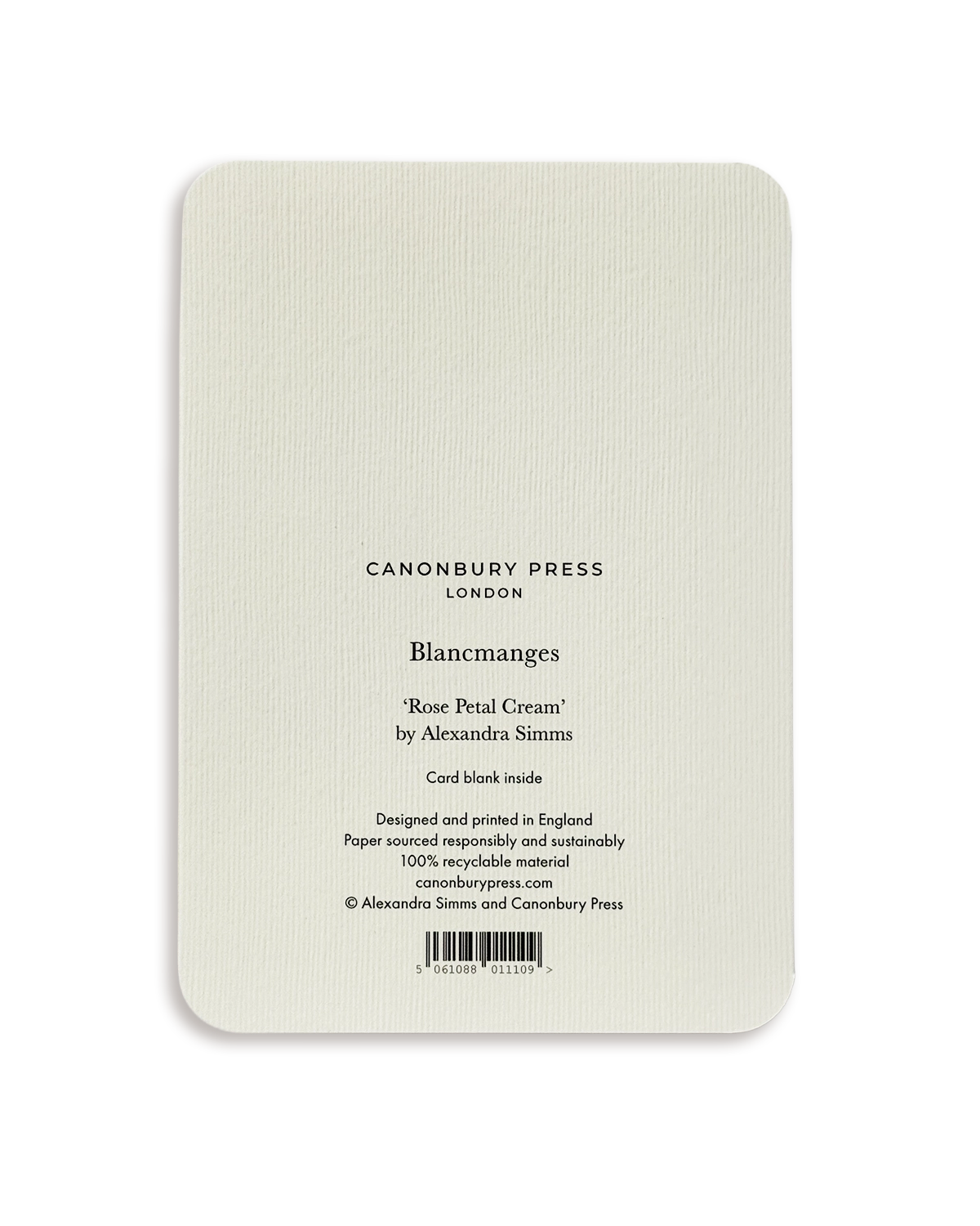 Rose Petal Cream Blancmange Greeting Card