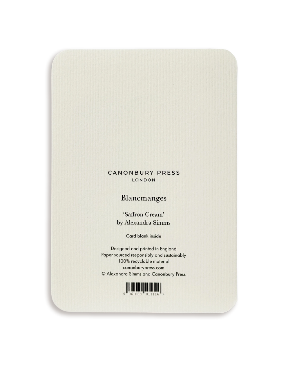 Saffron Cream Blancmange Greeting Card