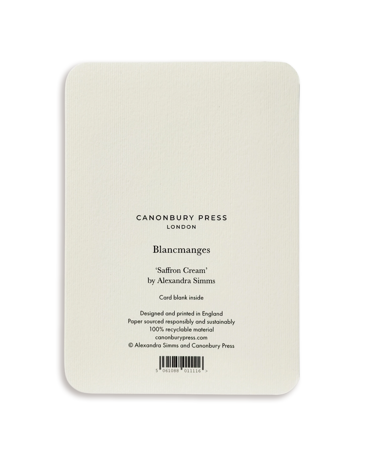 Saffron Cream Blancmange Greeting Card