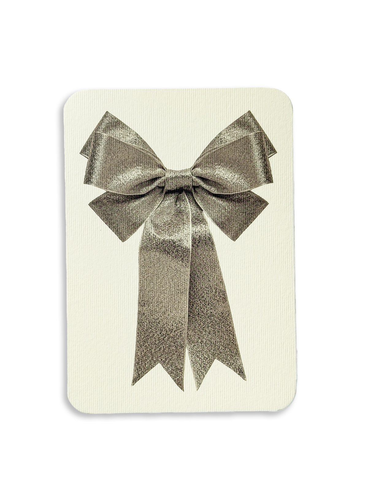 Silver Bow Greeting Card