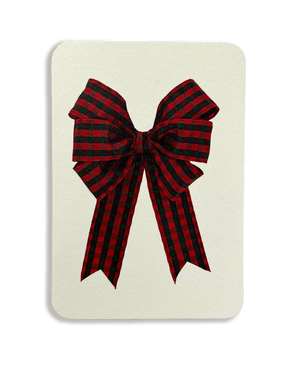 Tartan Bow Greeting Card