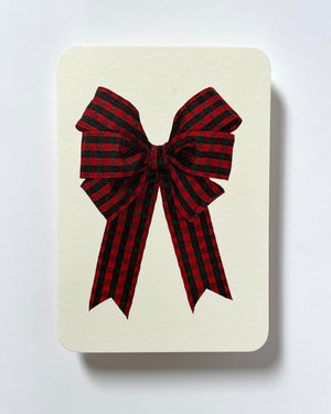 Tartan Bow Greeting Card