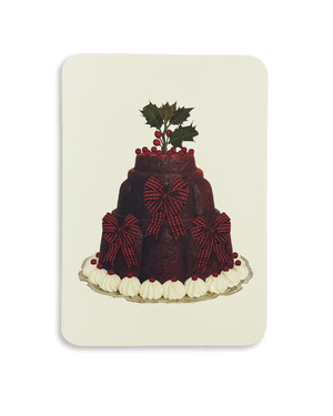 Christmas Plum Pudding Three Bows Greeting Card