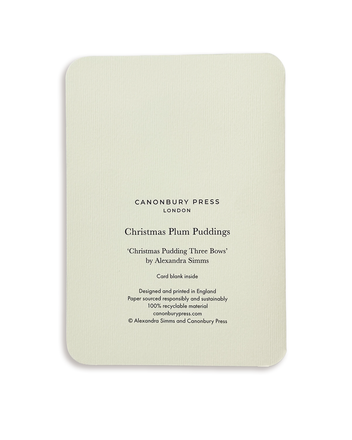 Christmas Plum Pudding Three Bows Greeting Card