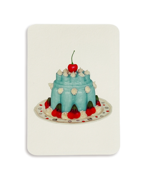 Violet Petal Cream Blancmange Greeting Card