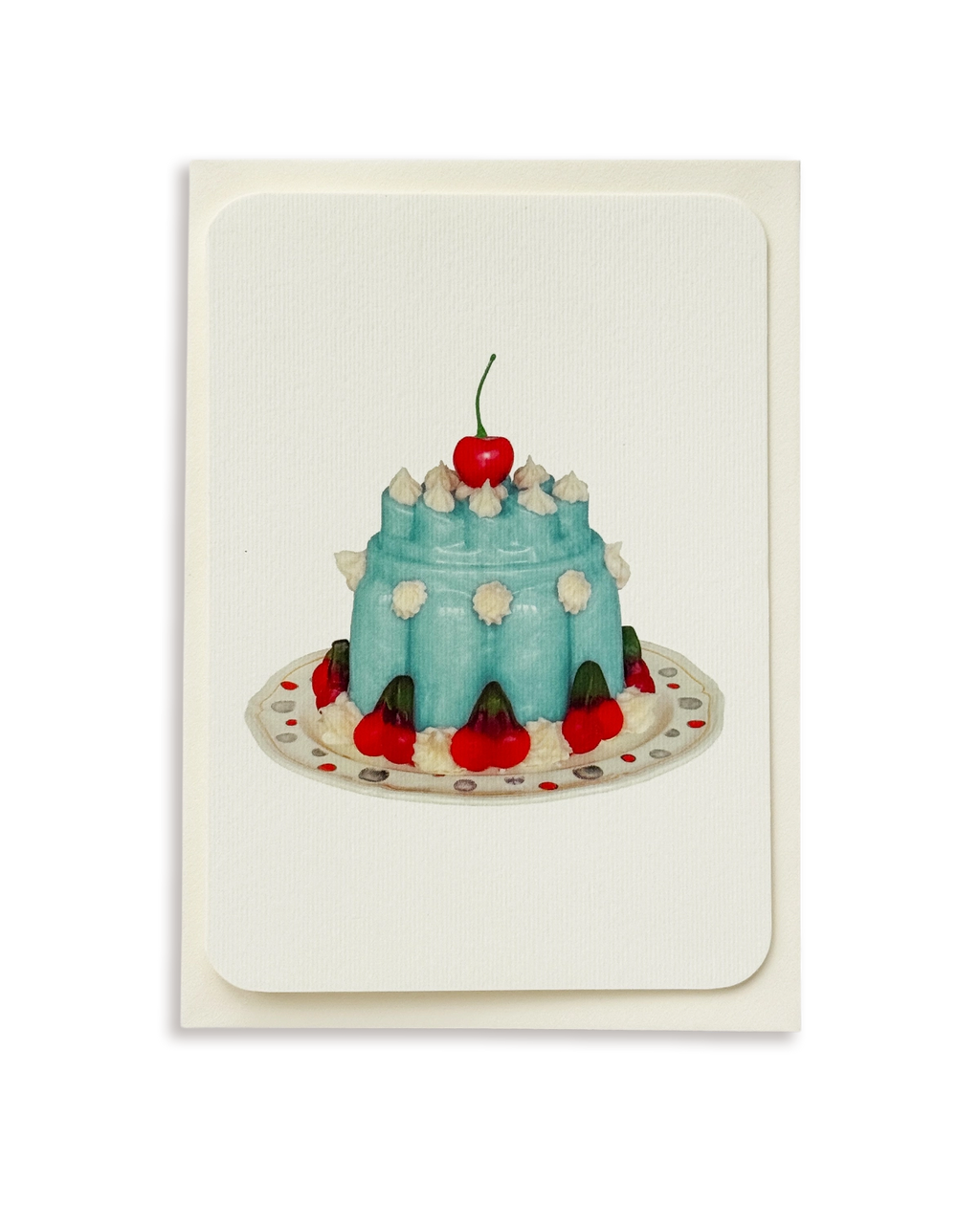 Violet Petal Cream Blancmange Greeting Card