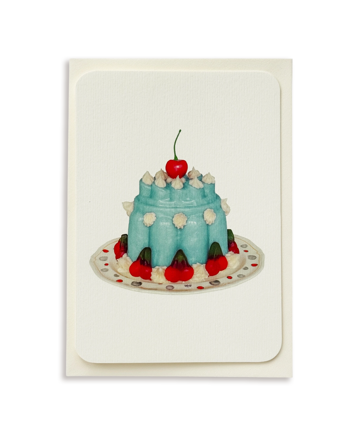 Violet Petal Cream Blancmange Greeting Card