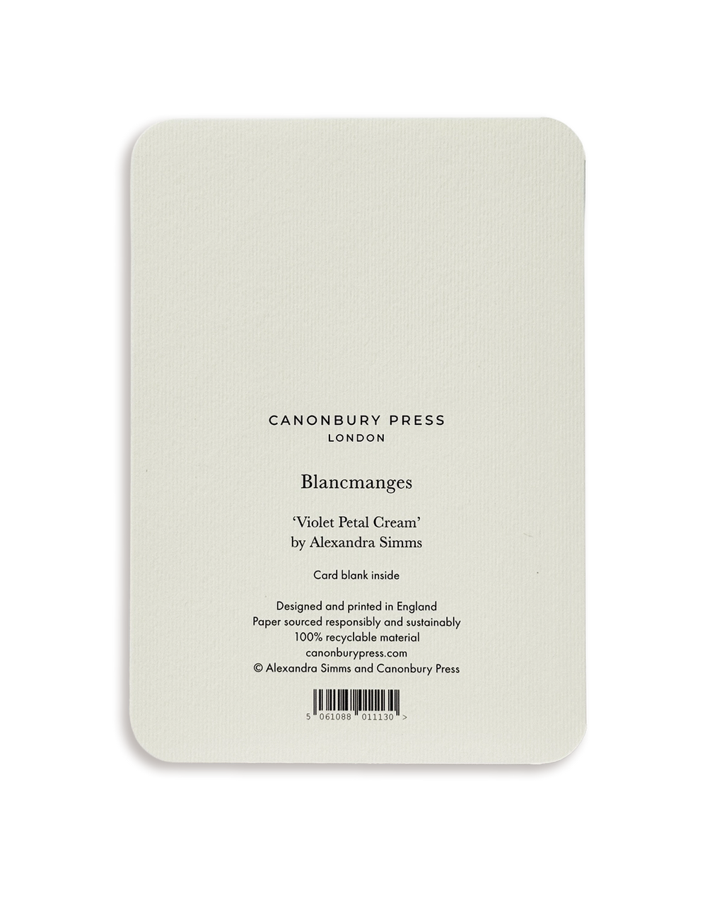 Violet Petal Cream Blancmange Greeting Card