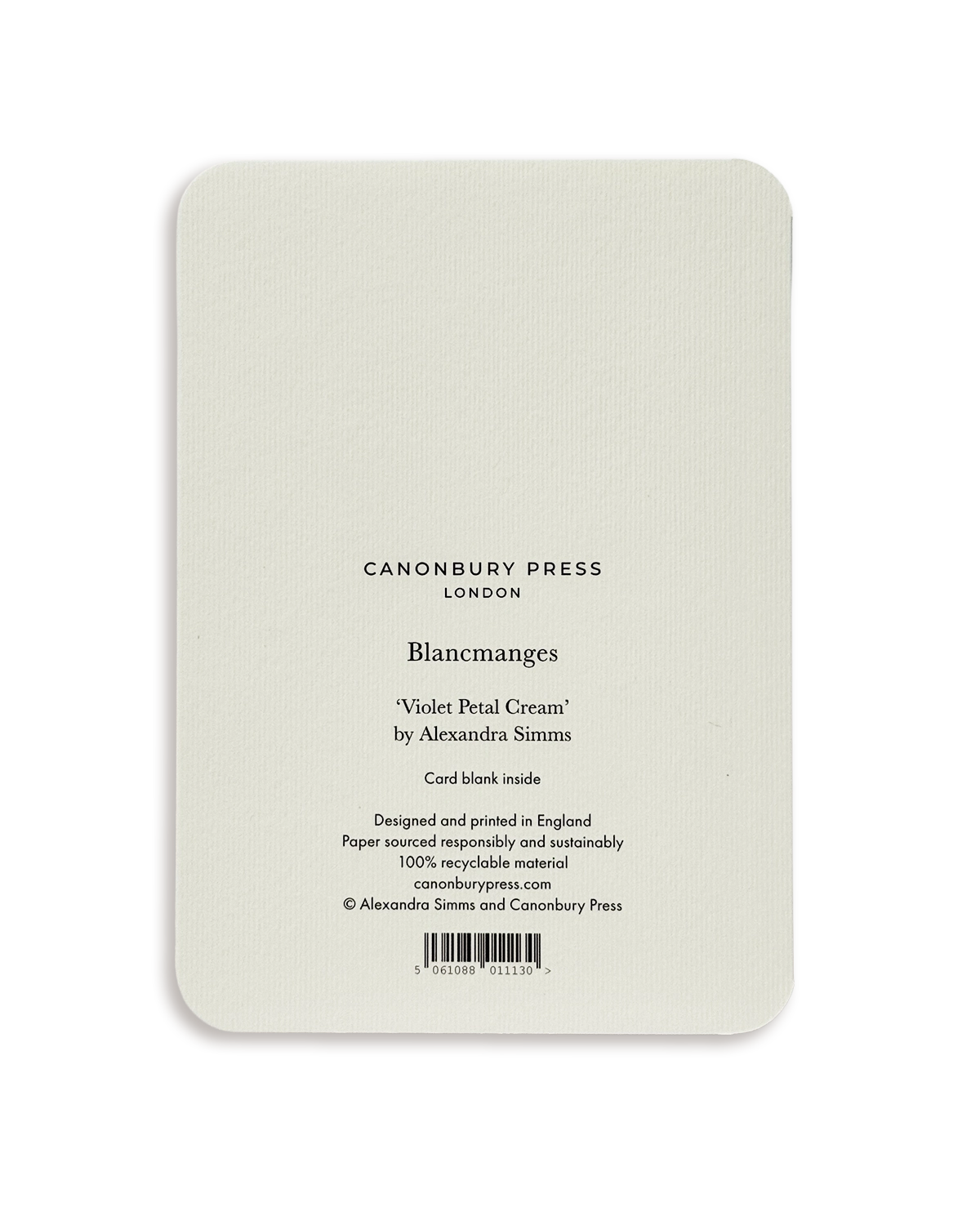 Violet Petal Cream Blancmange Greeting Card