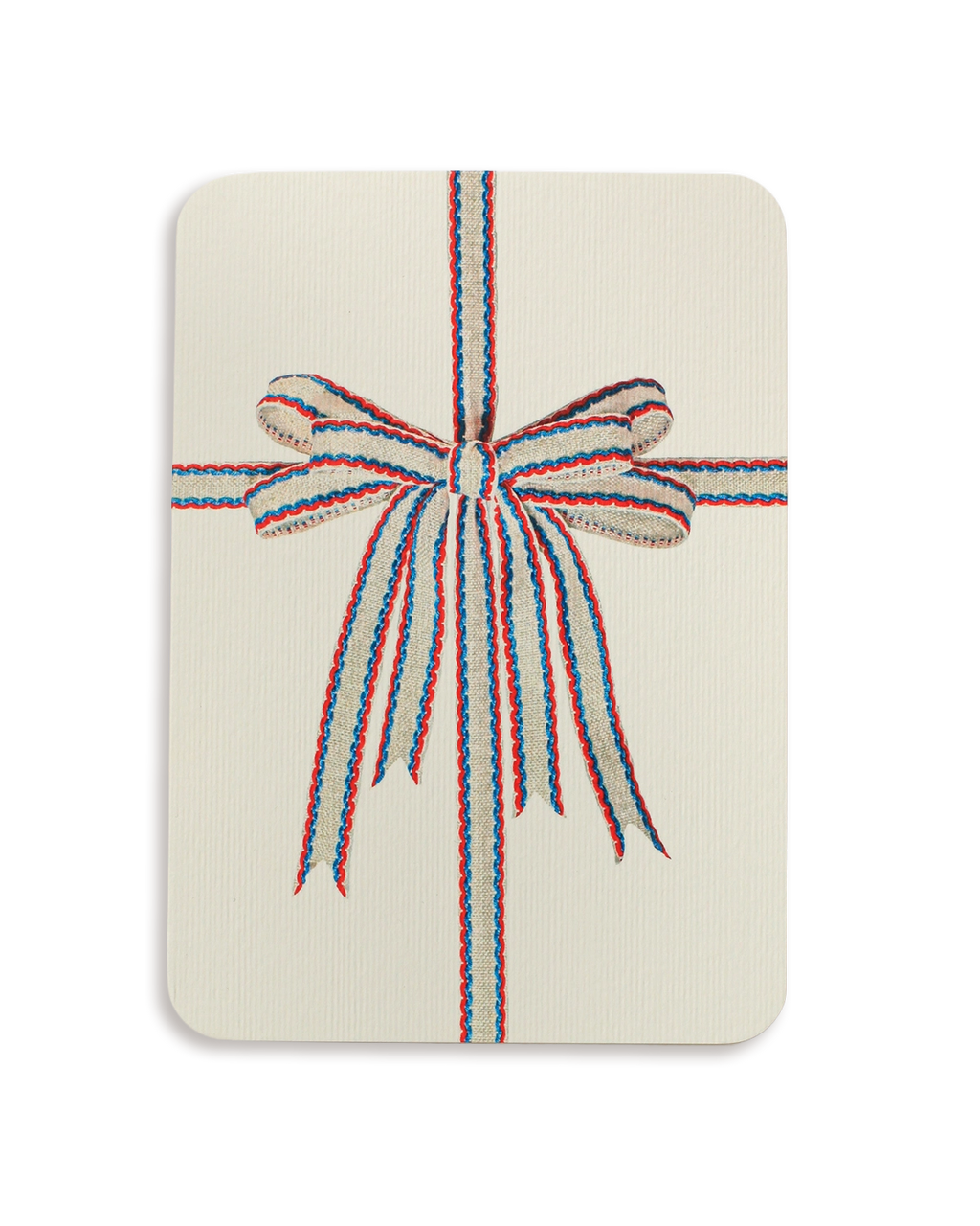 White, Red & Blue Bow Greeting Card