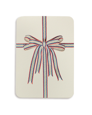 White, Red & Blue Bow Greeting Card