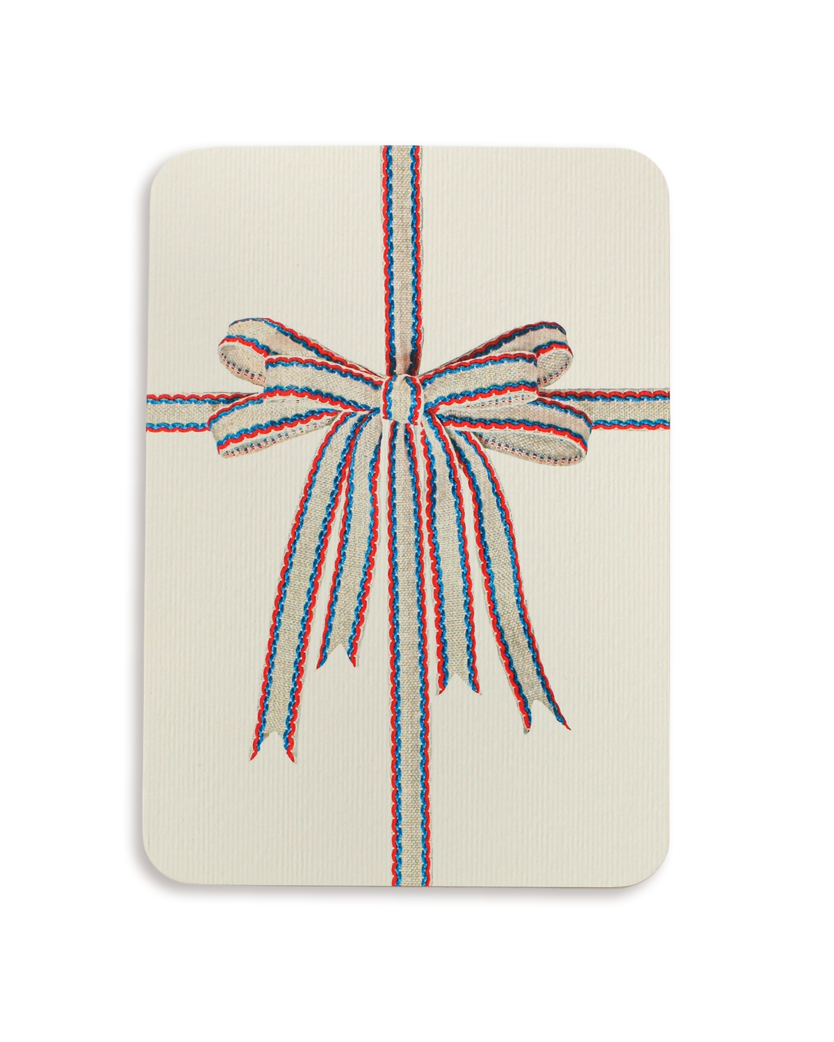 White, Red & Blue Bow Greeting Card