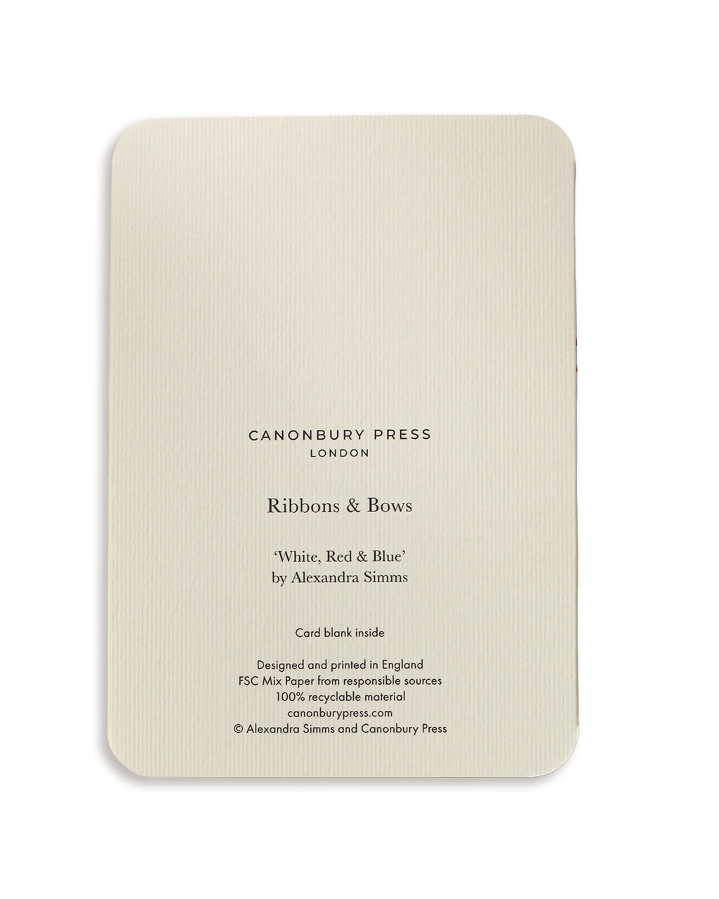 White, Red & Blue Bow Greeting Card