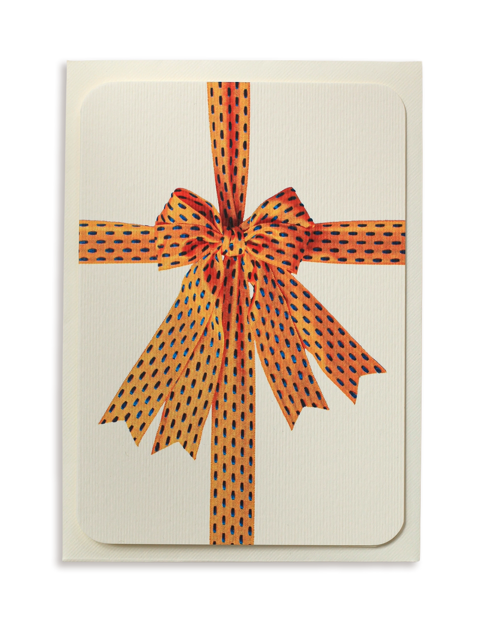 Yellow & Blue Bow Greeting Card