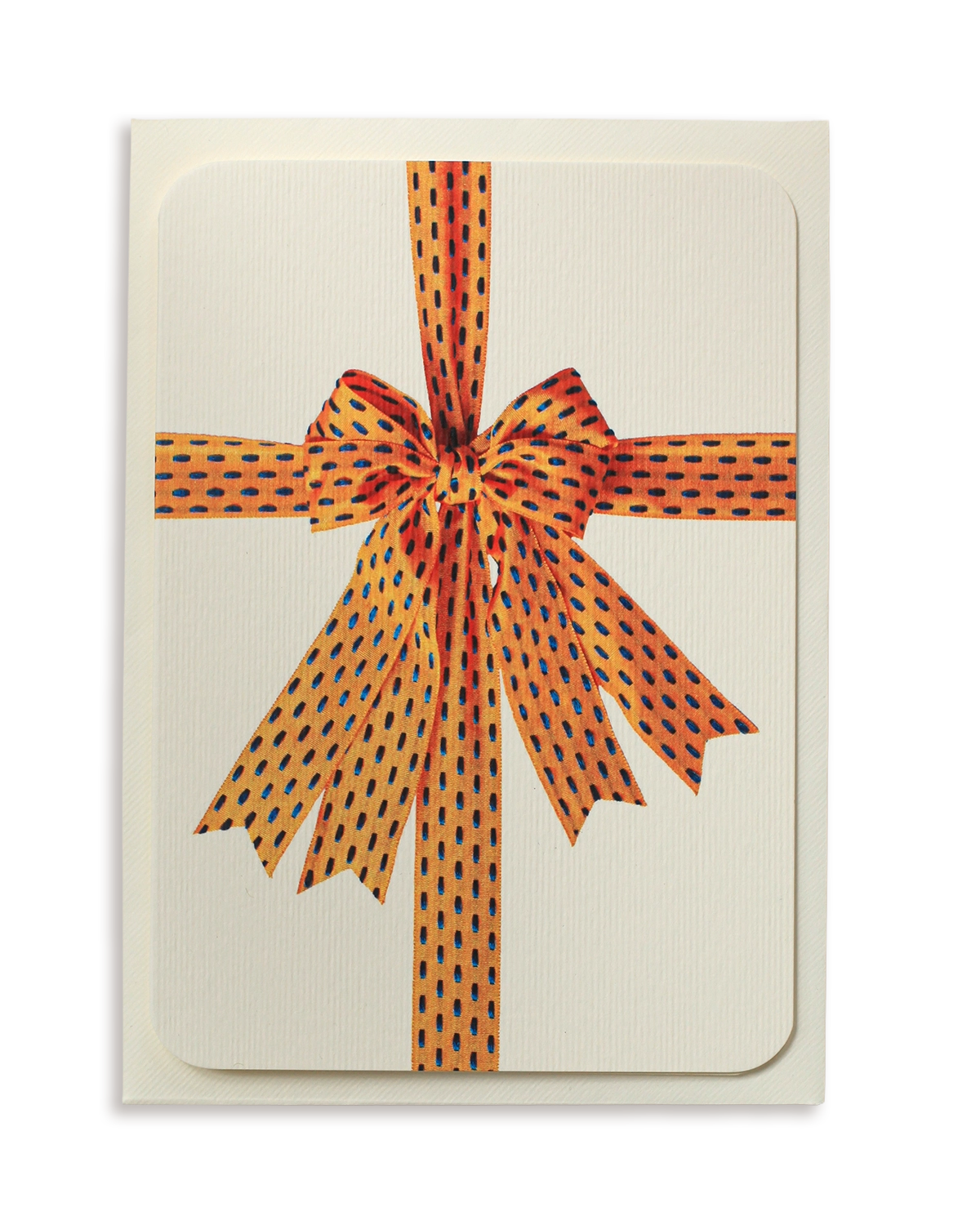 Yellow & Blue Bow Greeting Card
