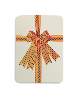 Yellow & Blue Bow Greeting Card