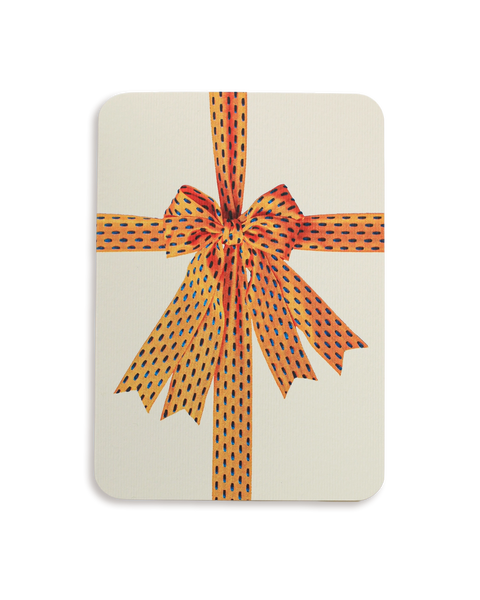Yellow & Blue Bow Greeting Card