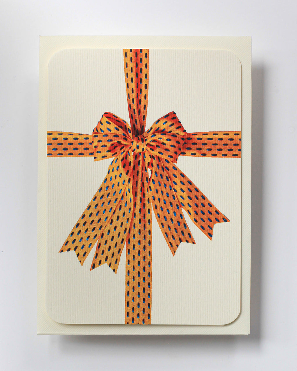 Yellow & Blue Bow Greeting Card