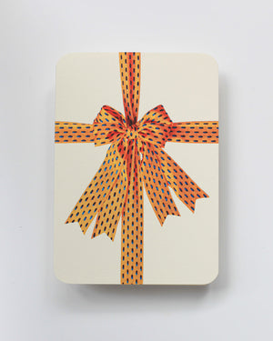 Yellow & Blue Bow Greeting Card