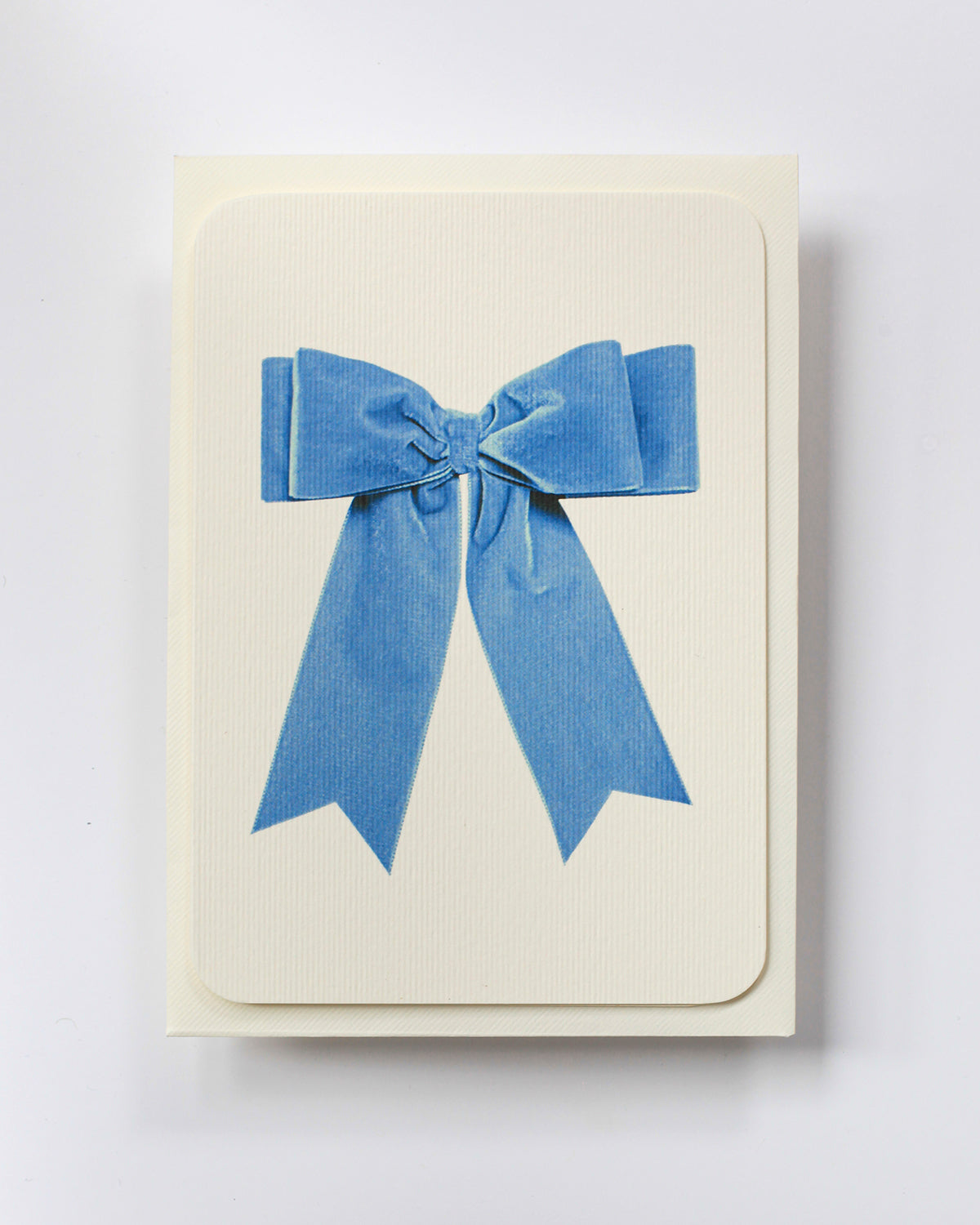 Baby Blue Velvet Bow Notecard