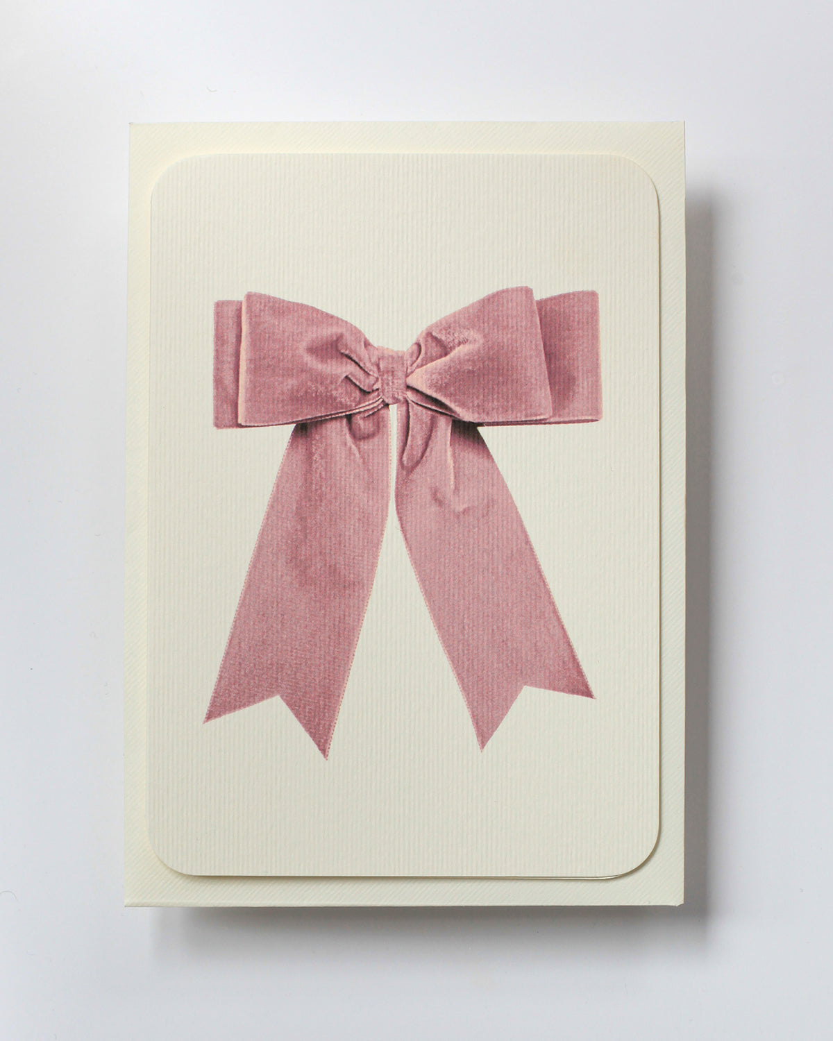 Baby Pink Velvet Bow Greeting Card